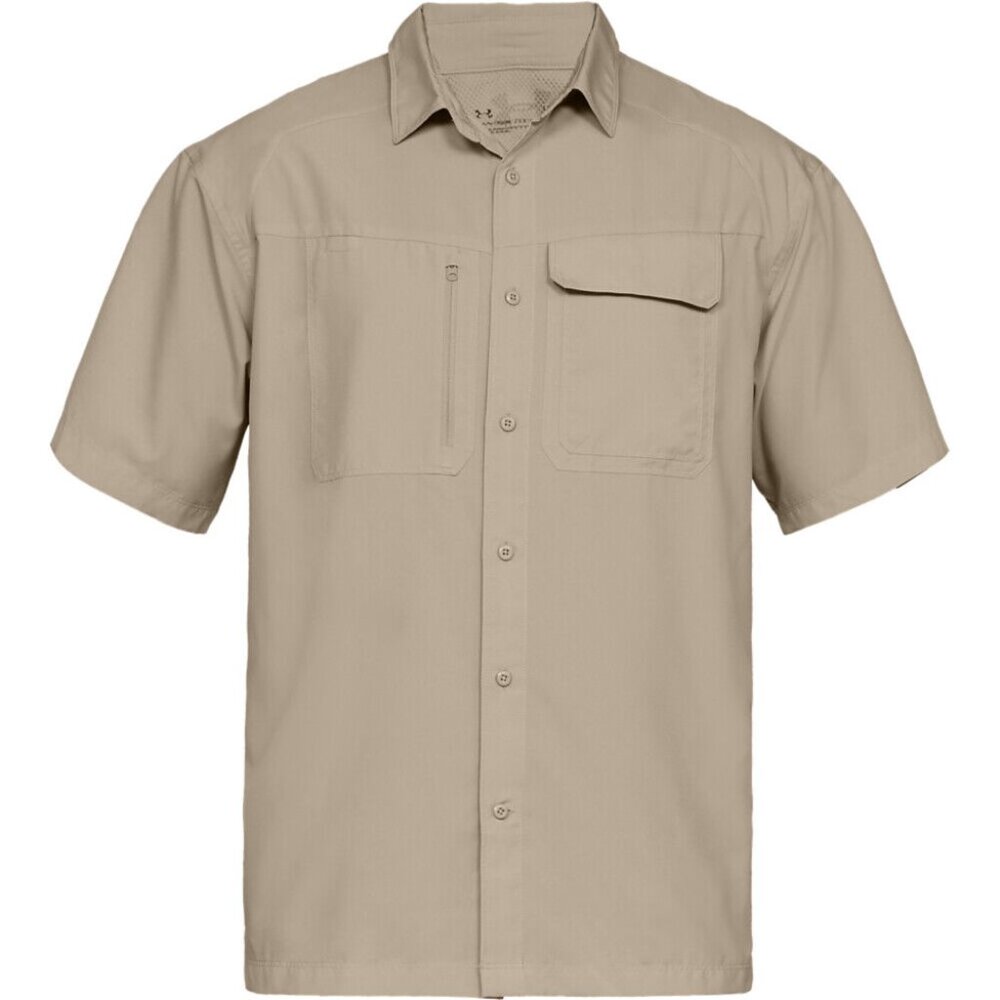 Under Armour Men's Vented Tac Hunter Short Sleeve Shirt, Desert Sand, Large